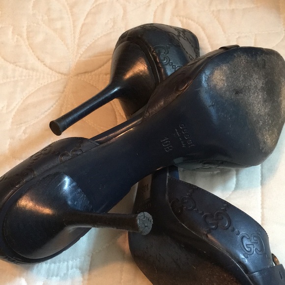 GUCCI NAVY HORSE BIT mid size heel - Picture 5 of 6